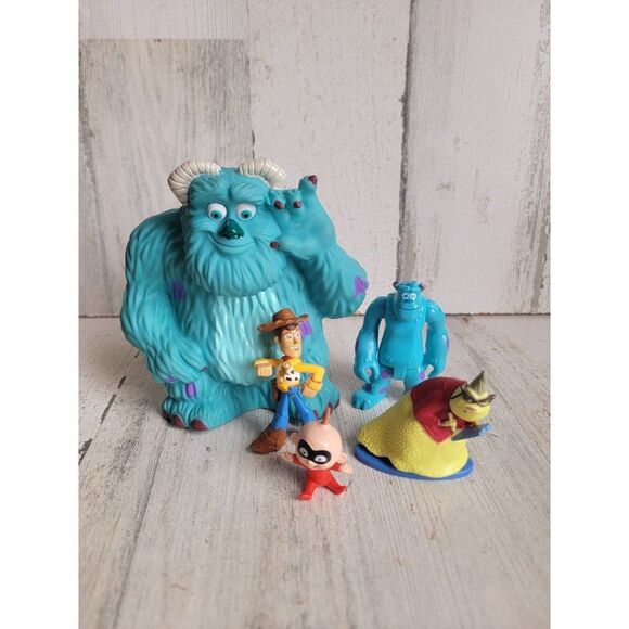Pixar variety characters Sully Monsters Inc Incredibles Woody Toy Story set - Picture 1 of 6